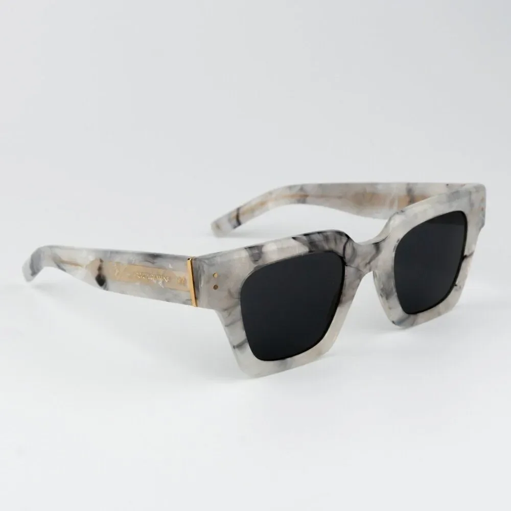 NEW D&G DG4413 342887 Grey Marble Grey Square Unisex Sunglasses